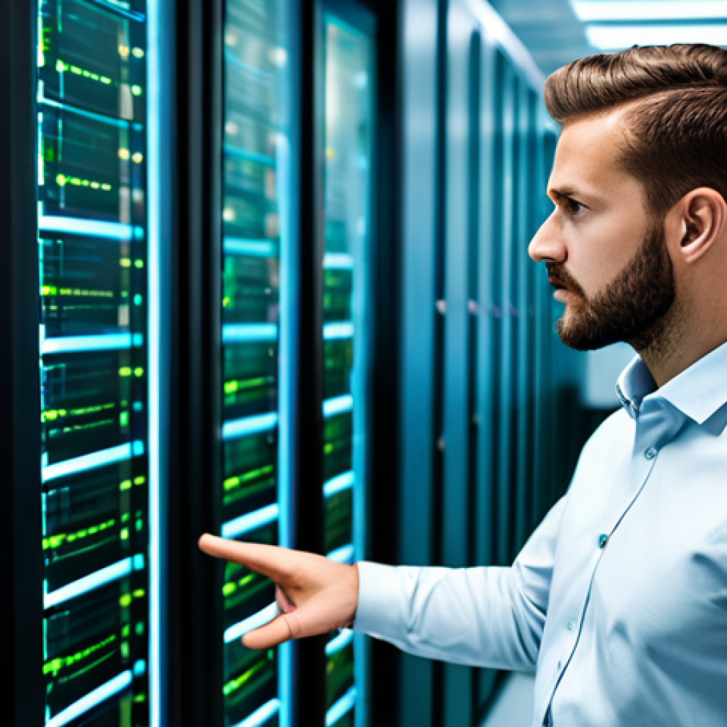 A focused male professional in a crisp, professional business shirt and trousers, fully clothed, modest clothing, standing confidently in a brightly lit, high-tech server room. Digital overlays of abstract data pipelines, flowing code, and integrated security analysis are visible in the foreground and background, emphasizing automation and secure processes. A large, clean monitor screen displays a 'green' status dashboard behind him. The image should convey efficiency, precision, and control. safe for work, appropriate content, perfect anatomy, correct proportions, natural pose, well-formed hands, proper finger count, natural body proportions, professional photography, high quality.