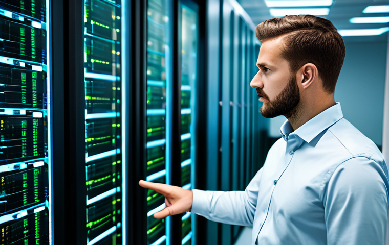 A focused male professional in a crisp, professional business shirt and trousers, fully clothed, modest clothing, standing confidently in a brightly lit, high-tech server room. Digital overlays of abstract data pipelines, flowing code, and integrated security analysis are visible in the foreground and background, emphasizing automation and secure processes. A large, clean monitor screen displays a 'green' status dashboard behind him. The image should convey efficiency, precision, and control. safe for work, appropriate content, perfect anatomy, correct proportions, natural pose, well-formed hands, proper finger count, natural body proportions, professional photography, high quality.