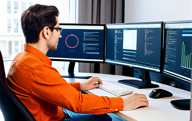 **
"A professional software developer, fully clothed in a modest, casual office outfit (jeans and a button-down shirt), working at a clean desk with multiple monitors in a bright, modern office space. Focus on the concentration and professionalism. Safe for work, appropriate content, perfect anatomy, natural pose, well-formed hands, proper finger count, professional, family-friendly."
**