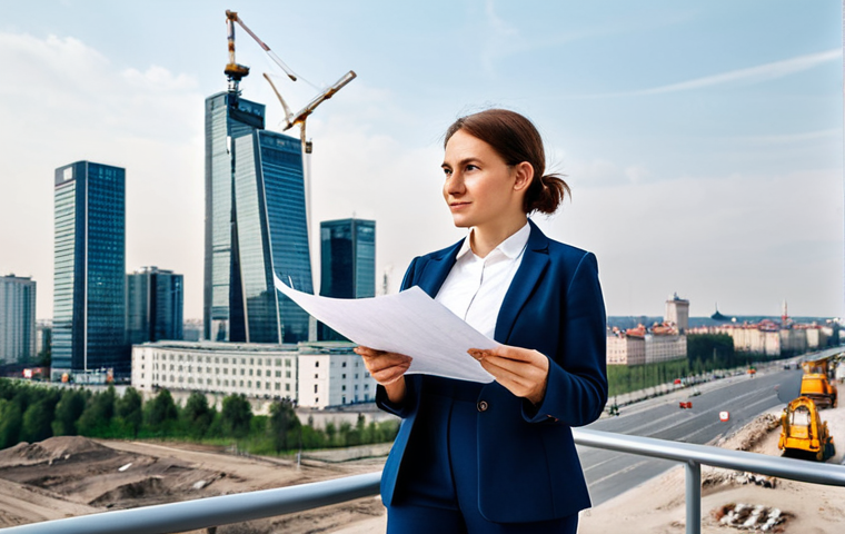 **

"A professional female architect, fully clothed in a stylish yet modest business casual outfit &ndash; think well-fitting trousers, a smart blouse, and a blazer - reviewing blueprints on a construction site in Warsaw, Poland. The background includes the modern skyline of Warsaw with its recognizable skyscrapers. Focus on her confident expression and the bustling activity around her. Perfect anatomy, correct proportions, natural pose, well-formed hands, proper finger count, natural body proportions, safe for work, appropriate content, fully clothed, professional, family-friendly, realistic photography, high resolution."

**