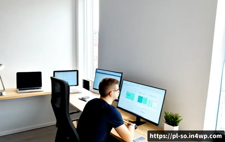 Home 17 CI CD 파이프라인의 효율적인 워크플로우 - Photorealistic modern software team workspace in Warsaw, Poland, showing a clear CI/CD workflow thro...