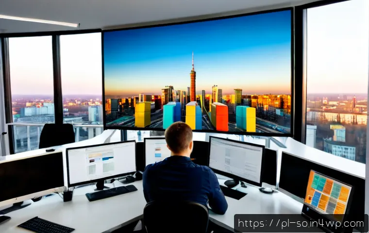 Home 17 CI CD 파이프라인의 최신 트렌드 - Photorealistic modern software engineering workspace in Warsaw, Polish DevOps team collaborating aro...
